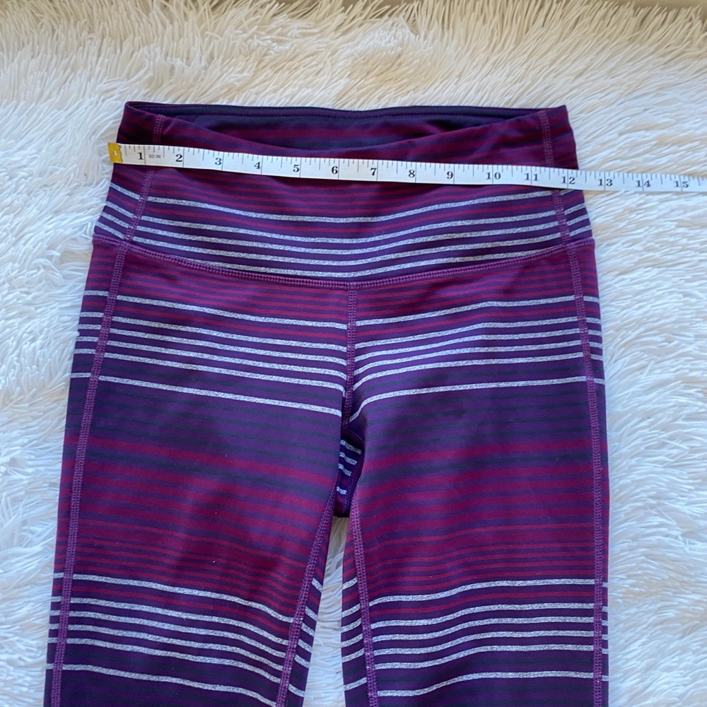 ATHLETA Colorblock Purple Striped Chaturanga Leggings 349333 Extra Small XS - Picture 11 of 11